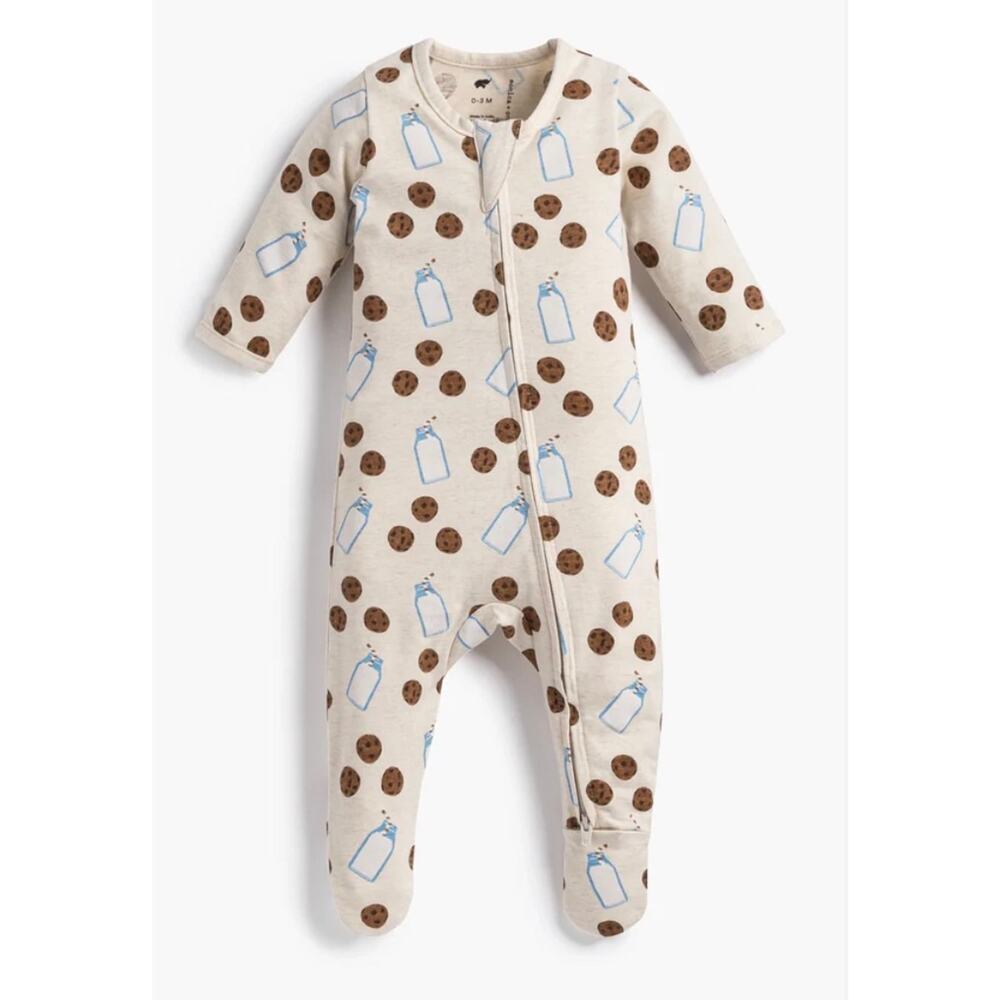 Pajamas, Milk and Cookie Print Size Newborn